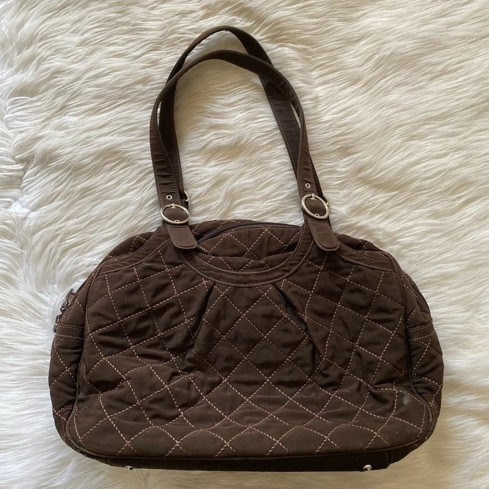 Vera Bradley Espresso Brown Quilted Oh Baby Diaper Bag Purse
